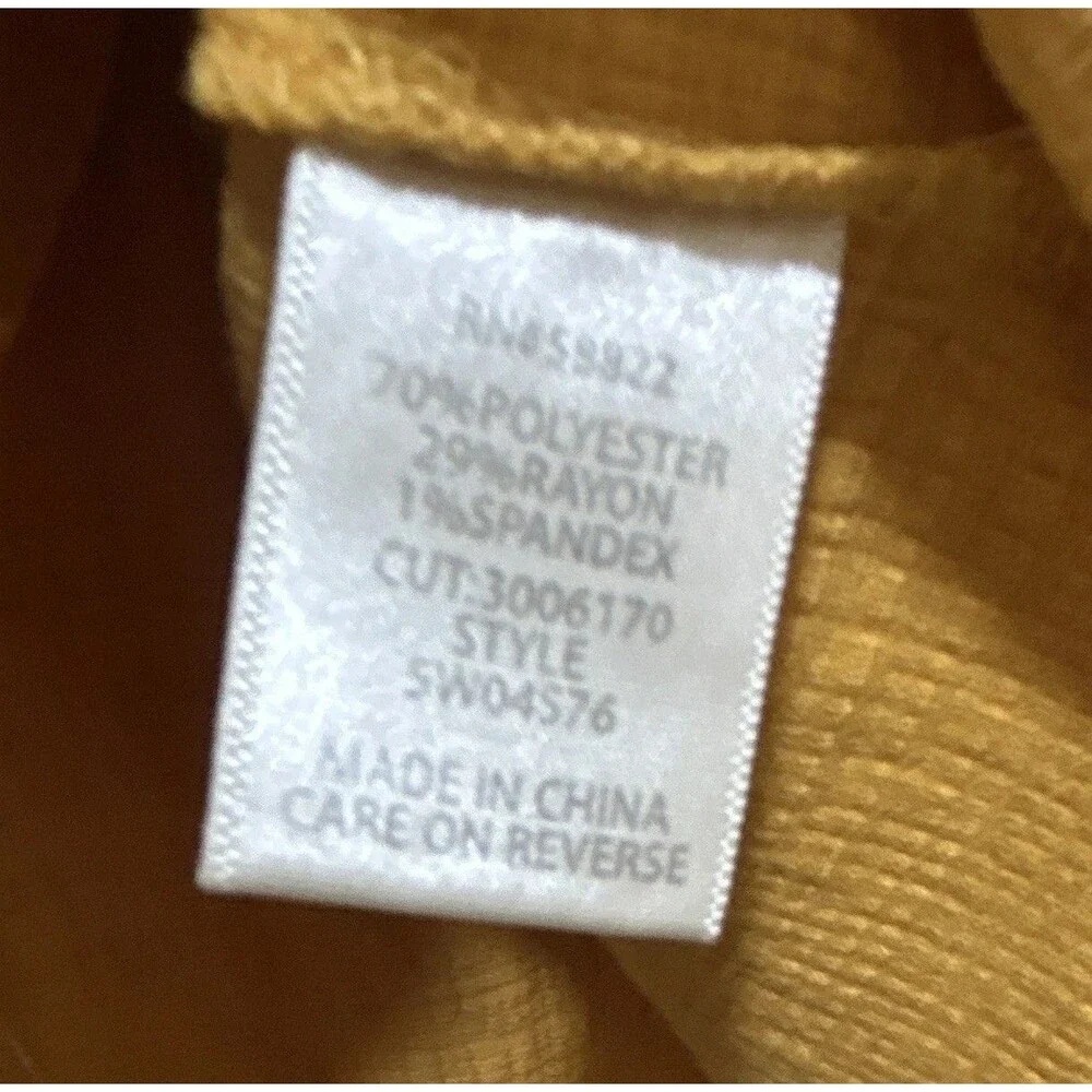 Max Studio London Yellow Knit Round Neck Short Sleeve Pullover Blouse 1X 0084 - Picture 4 of 12